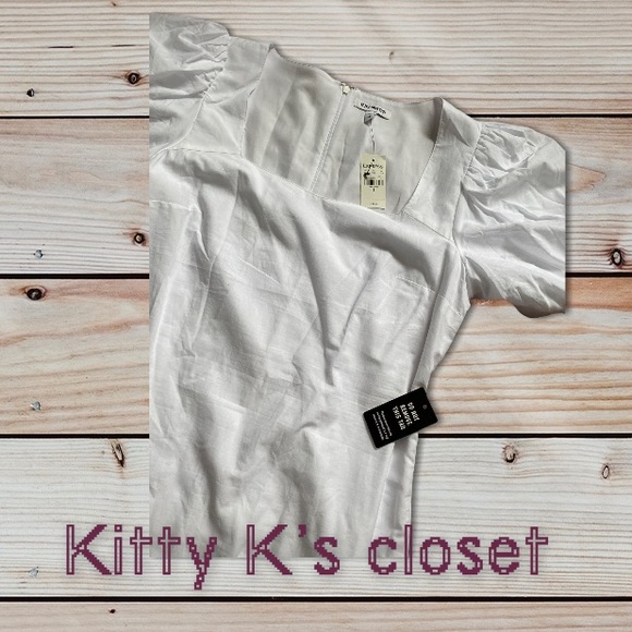 Express eyelet puffer sleeve dress - Picture 4 of 5